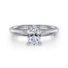 Bambi - 14K White Gold Oval Solitaire Diamond Engagement Ring