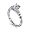 Bambi - 14K White Gold Oval Solitaire Diamond Engagement Ring