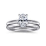 Bambi - 14K White Gold Oval Solitaire Diamond Engagement Ring