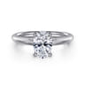 Bambi - 14K White Gold Oval Solitaire Diamond Engagement Ring