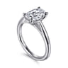 Bambi - 14K White Gold Oval Solitaire Diamond Engagement Ring