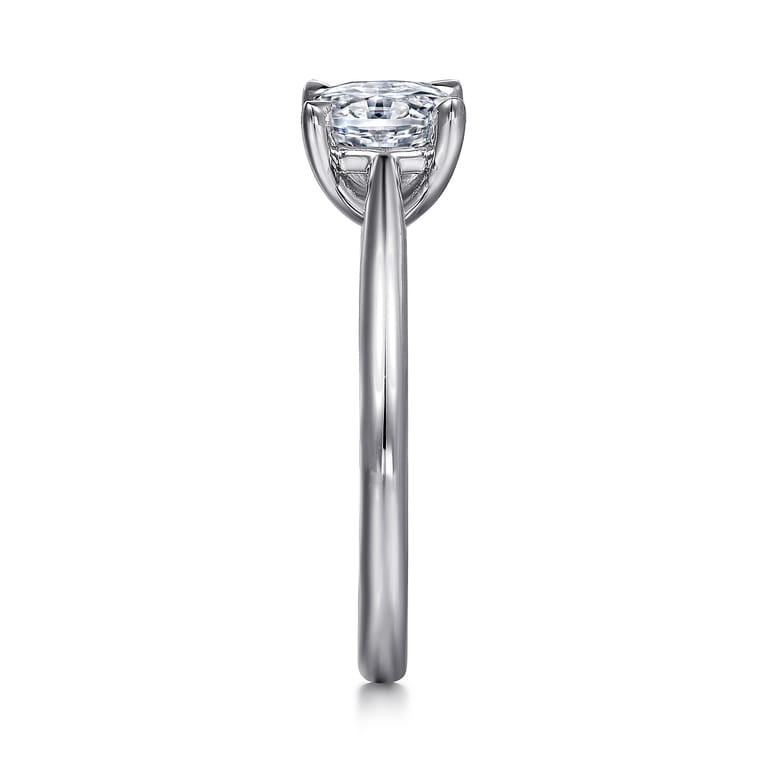 Bambi - 14K White Gold Oval Solitaire Diamond Engagement Ring - Shot 5