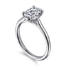 Anne - 14K White Gold Oval Solitaire Diamond Engagement Ring