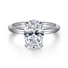 Azura - 14K White Gold Oval Solitaire Diamond Engagement Ring