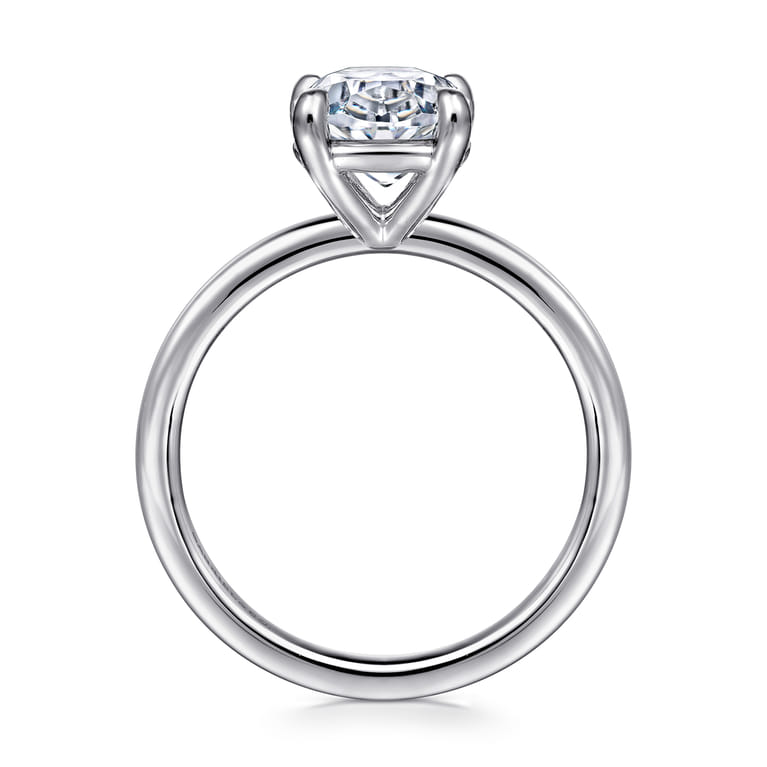 Azura - 14K White Gold Oval Solitaire Diamond Engagement Ring - Shot 2