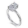 Azura - 14K White Gold Oval Solitaire Diamond Engagement Ring