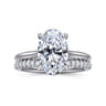Bena - 14K White Gold Oval Solitaire Diamond Engagement Ring