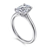 Bena - 14K White Gold Oval Solitaire Diamond Engagement Ring
