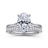 Bena - 14K White Gold Oval Solitaire Diamond Engagement Ring
