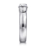 Bara - 14K White Gold Half Bezel East West Oval Diamond Engagement Ring