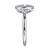Linny - 14K White Gold Oval Bezel Set Diamond Engagement Ring