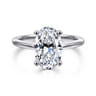 Anushka - 14K White Gold Oval Solitaire Diamond Engagement Ring