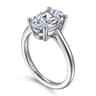 Anushka - 14K White Gold Oval Solitaire Diamond Engagement Ring