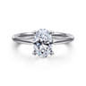 Anushka - 14K White Gold Oval Solitaire Diamond Engagement Ring