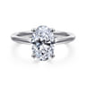 Anushka - 14K White Gold Oval Solitaire Diamond Engagement Ring