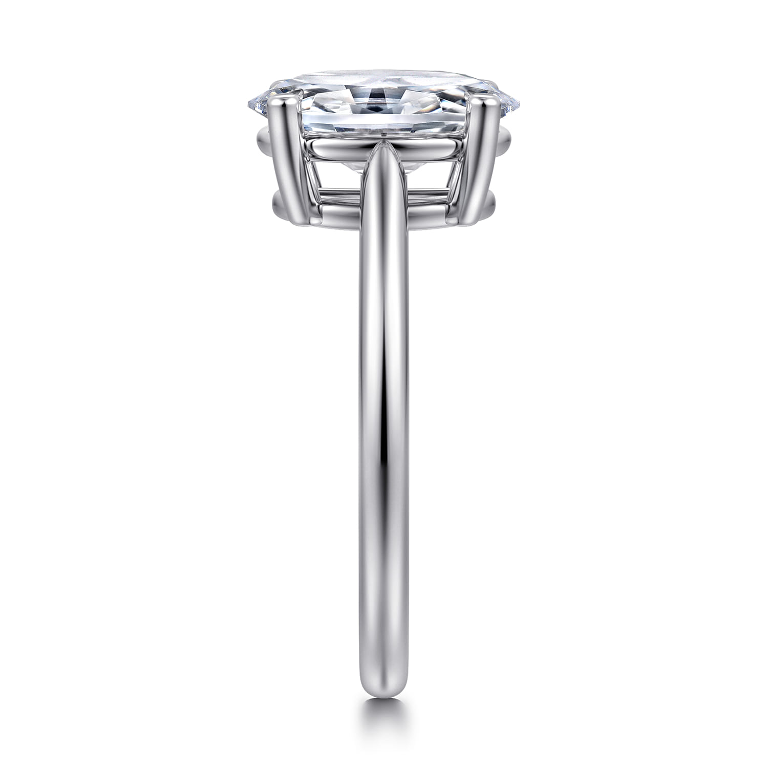 Anushka - 14K White Gold Oval Solitaire Diamond Engagement Ring - Shot 4