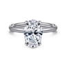Tiana - 14K White Gold Oval Solitaire Diamond Engagement Ring
