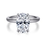 Tiana - 14K White Gold Oval Solitaire Diamond Engagement Ring