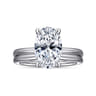Tiana - 14K White Gold Oval Solitaire Diamond Engagement Ring