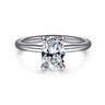Tiana - 14K White Gold Oval Solitaire Diamond Engagement Ring