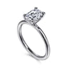 Tiana - 14K White Gold Oval Solitaire Diamond Engagement Ring