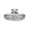 Tiana - 14K White Gold Oval Solitaire Diamond Engagement Ring