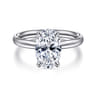 Unite - 14K White Gold Oval Cut Solitaire Diamond Engagement Ring