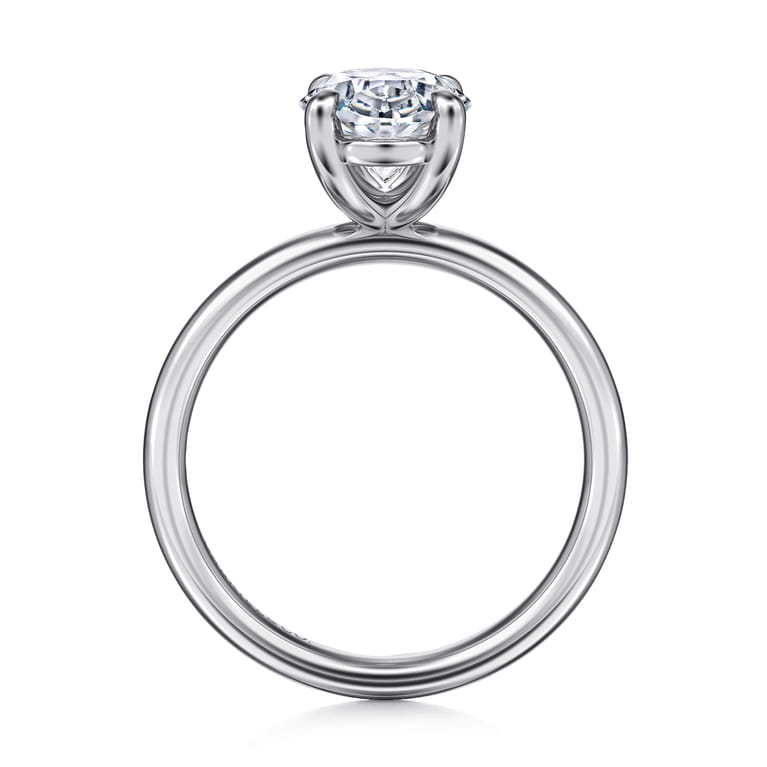 Unite - 14K White Gold Oval Cut Solitaire Diamond Engagement Ring - Shot 2