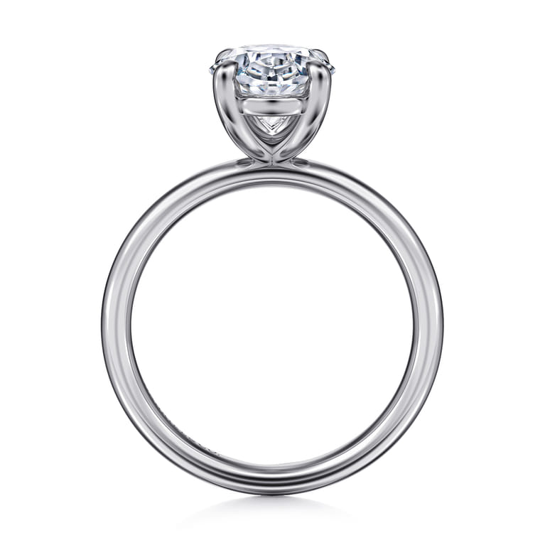 Unite - 14K White Gold Oval Solitaire Diamond Engagement Ring - Shot 2