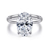 Unite - 14K White Gold Oval Solitaire Diamond Engagement Ring