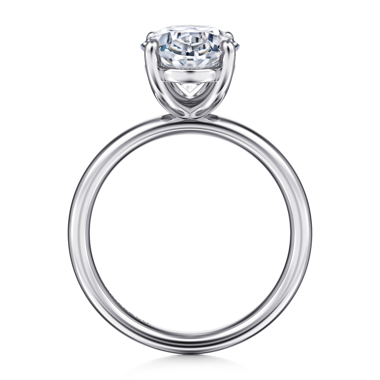 Unite - 14K White Gold Oval Solitaire Diamond Engagement Ring - Shot 2
