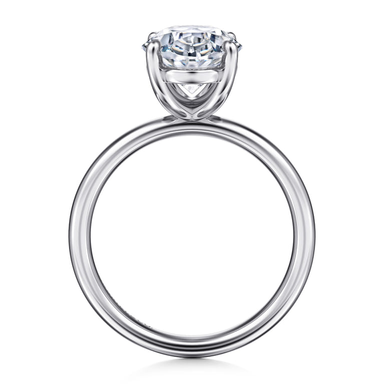Unite - 14K White Gold Oval Solitaire Diamond Engagement Ring - Shot 2