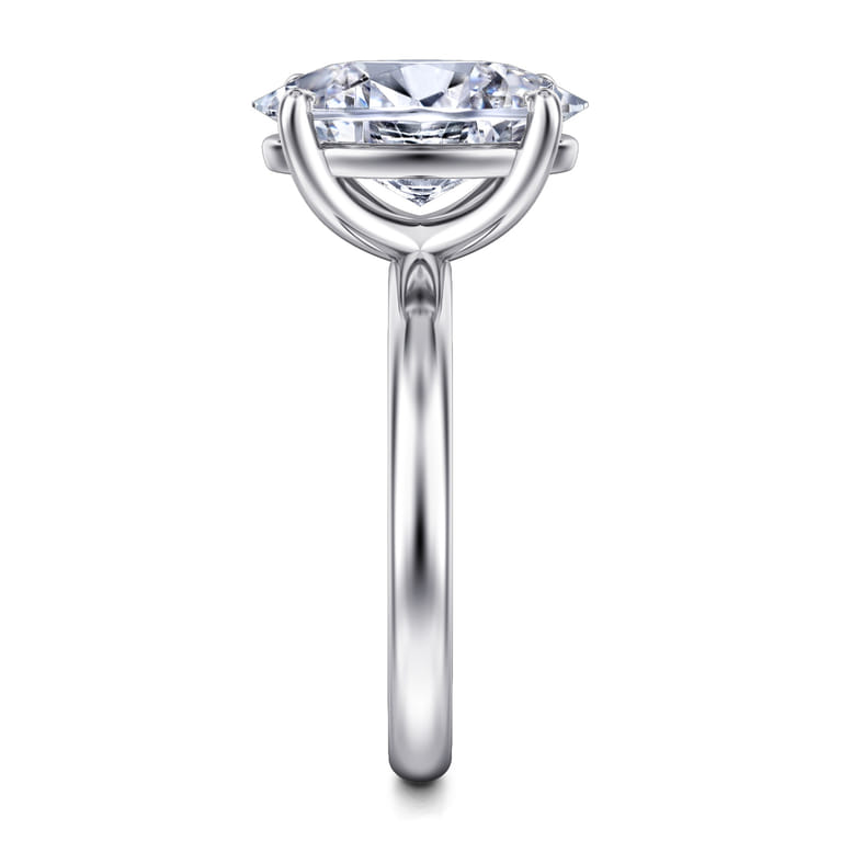 Unite - 14K White Gold Oval Solitaire Diamond Engagement Ring - Shot 5