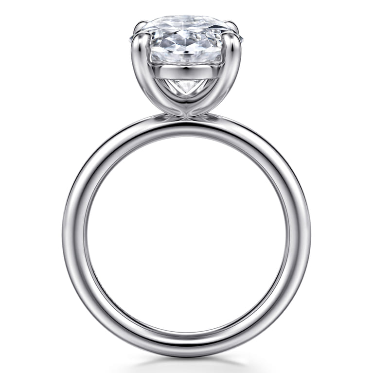 Unite - 14K White Gold Oval Solitaire Diamond Engagement Ring - Shot 2