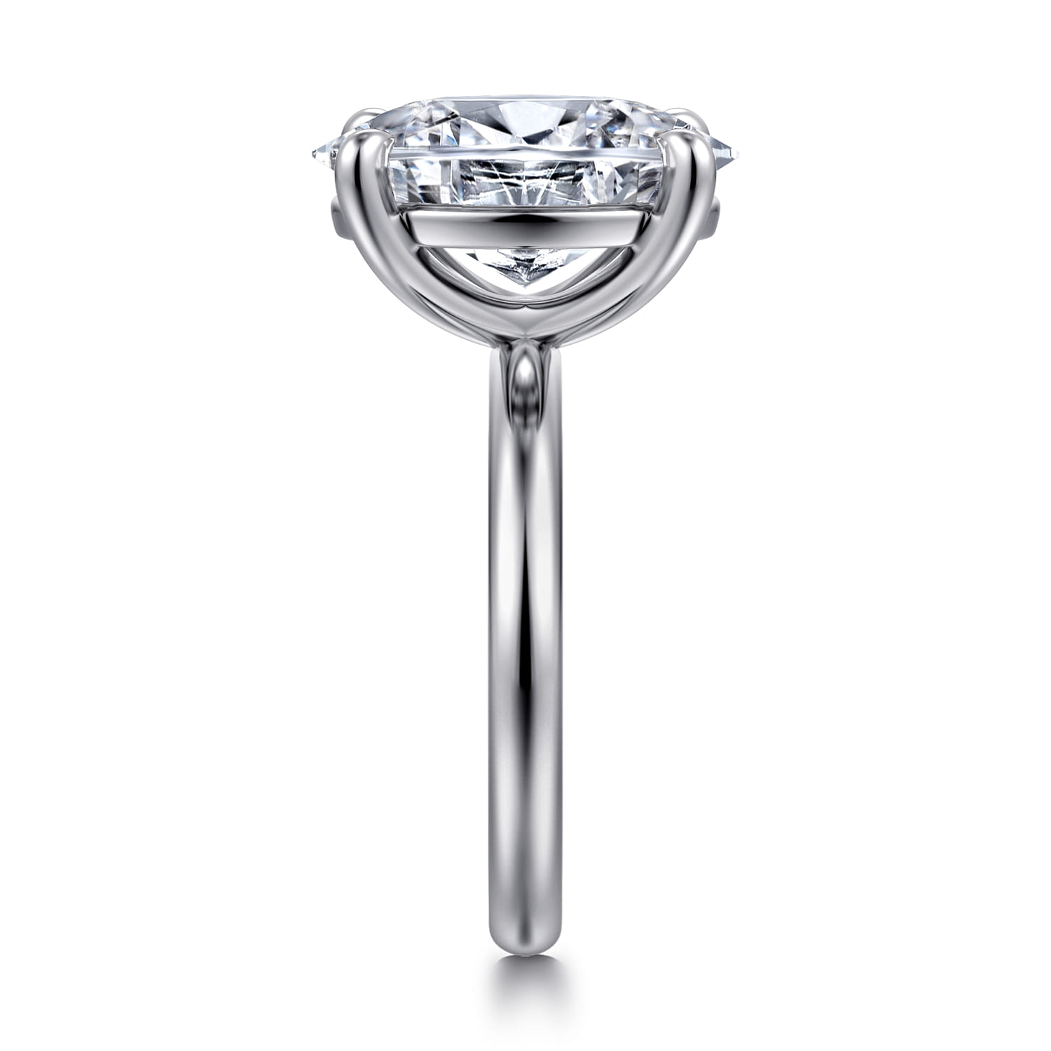 Unite - 14K White Gold Oval Solitaire Diamond Engagement Ring - Shot 4