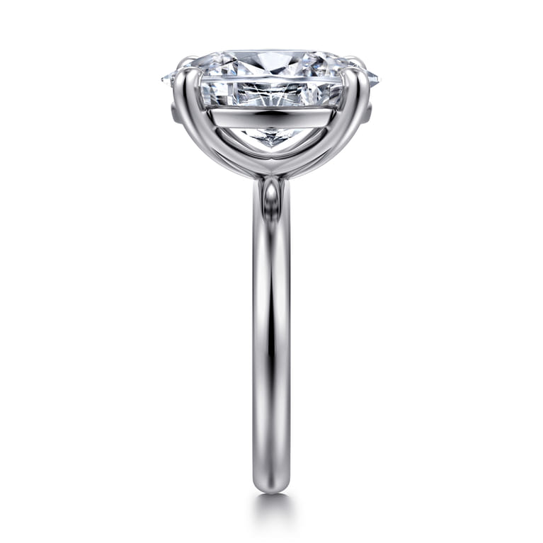 Unite - 14K White Gold Oval Solitaire Diamond Engagement Ring - Shot 4