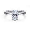 Unite - 14K White Gold Oval Solitaire Diamond Engagement Ring