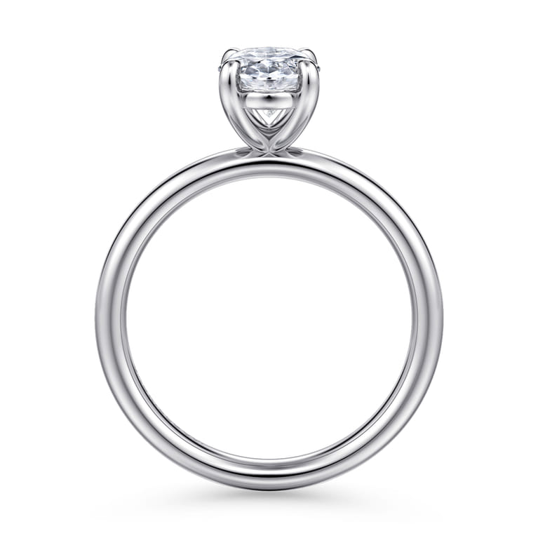 Unite - 14K White Gold Oval Solitaire Diamond Engagement Ring - Shot 2