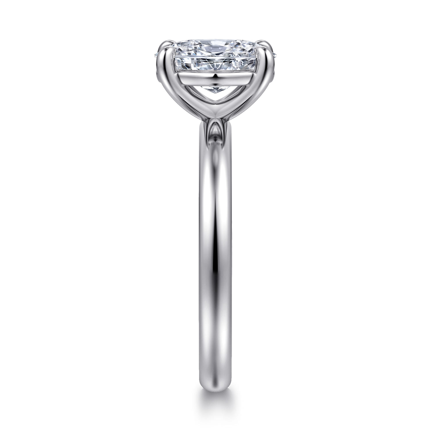 Unite - 14K White Gold Oval Solitaire Diamond Engagement Ring - Shot 4