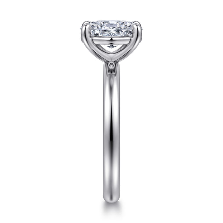 Unite - 14K White Gold Oval Solitaire Diamond Engagement Ring - Shot 4
