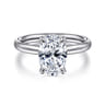 Unite - 14K White Gold Oval Solitaire Diamond Engagement Ring