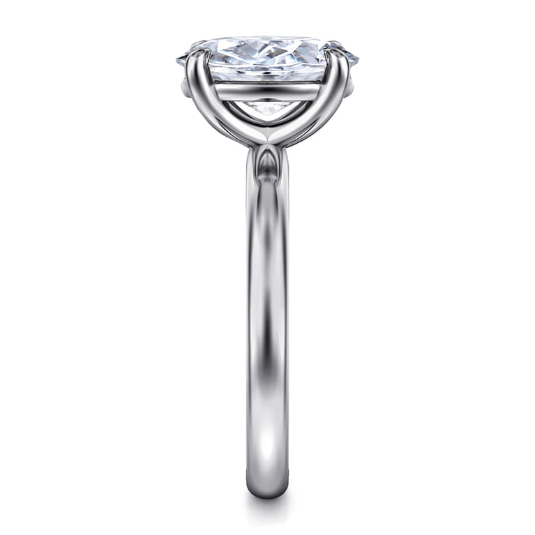 Unite - 14K White Gold Oval Solitaire Diamond Engagement Ring - Shot 4