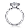 Pauline - 14K White Gold Bezel Set Oval Diamond Engagement Ring