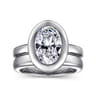 Pauline - 14K White Gold Bezel Set Oval Diamond Engagement Ring