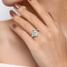 Pauline - 14K White Gold Bezel Set Oval Diamond Engagement Ring