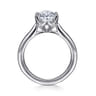 Nola - 14K White Gold Oval Lotus Diamond Engagement Ring