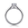 Nola - 14K White Gold Oval Lotus Diamond Engagement Ring