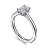 Nola - 14K White Gold Oval Lotus Diamond Engagement Ring
