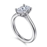 Nola - 14K White Gold Gold Oval Lotus Diamond Engagement Ring