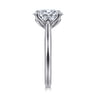 Nola - 14K White Gold Gold Oval Lotus Diamond Engagement Ring